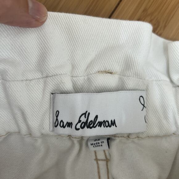 Sam Edelman Cotton Utility Shorts W/ Belt Weekend Ready Summer Vibes Size 32 - Picture 4 of 5